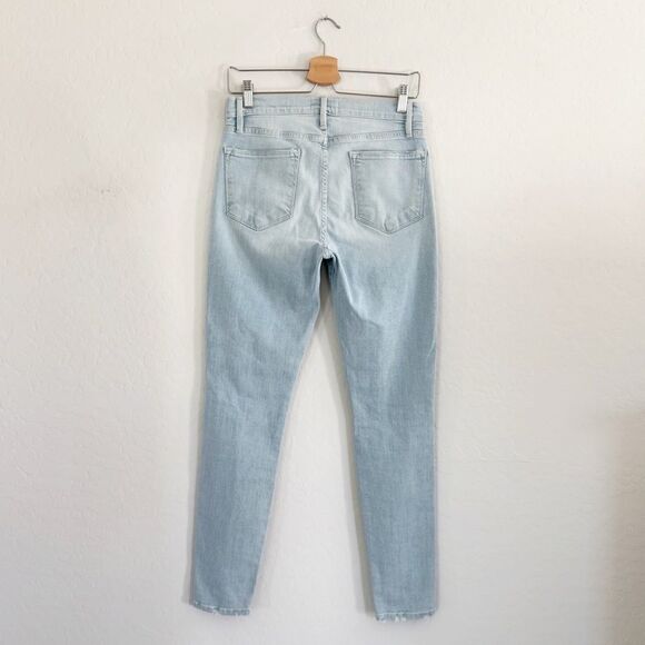 Frame Le High Skinny Distressed Stretch Skinny Jeans Light Wash Rush 28 - Picture 4 of 16